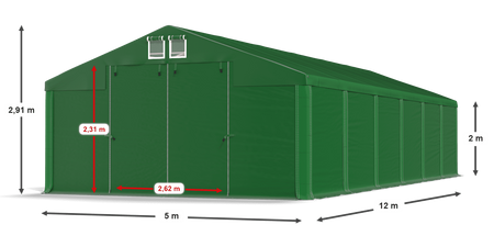 5x12 m Namiot magazynowy - Klasyk (art. 229126)