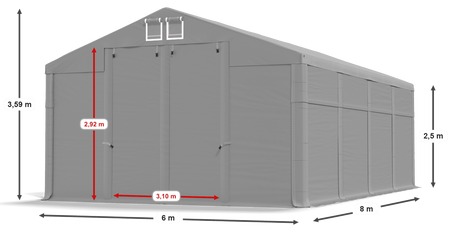 6x8 m Namiot magazynowy - Klasyk (art. 579794)