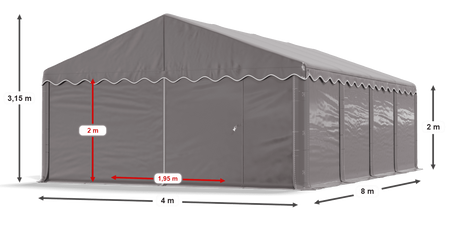 4x8 m Namiot magazynowy - Ekonomiczny (art. 772474)