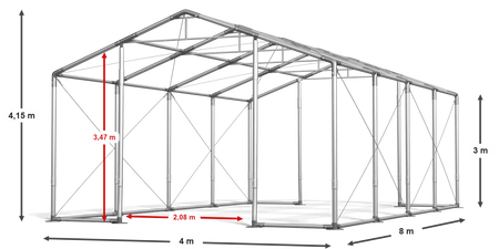 4x8 m Namiot magazynowy - Klasyk (art. 468562)