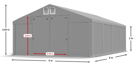 6x8 m Namiot magazynowy - Klasyk (art. 245194)