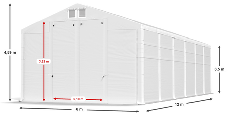 6x12 m Namiot magazynowy - Klasyk (art. 256828)