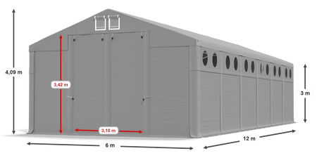 6x12 m Namiot magazynowy - Klasyk (art. 471151)