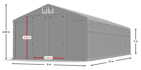 6x12 m Namiot magazynowy - Klasyk (art. 236044)