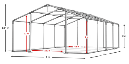 5x8 m Namiot magazynowy - Premium (art. 573732)