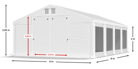 6x8 m Namiot imprezowy - Komfort (art. 772729)