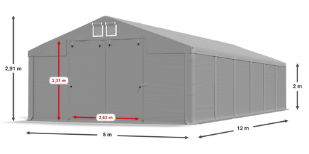 5x12 m Namiot magazynowy - Klasyk (art. 223967)