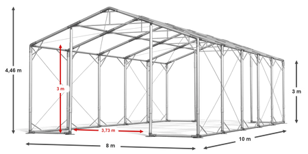8x10 Namiot magazynowy - Trudnopalny (art. 805091)