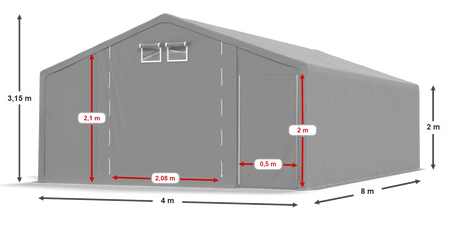 4x8 m Namiot magazynowy - Premium (art. 573170)