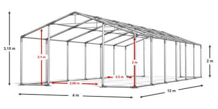 4x12 m Namiot magazynowy - Premium (art. 573236)