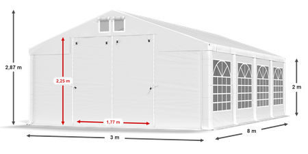 3x8 m Namiot imprezowy - Klasyk (art. 4800)