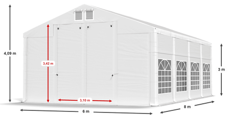 6x8 m Namiot imprezowy - Klasyk (art. 46301)