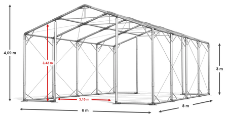 6x8 m Namiot imprezowy - Komfort (art. 197300)