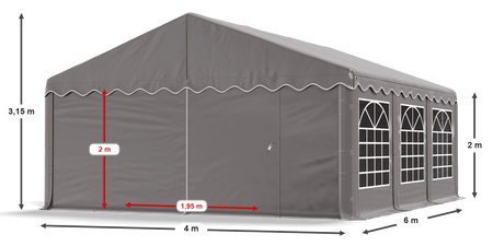 4x6 m Namiot ogrodowy - Ekonomiczny (art. 772630)